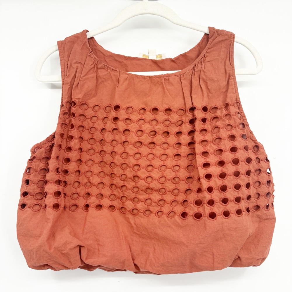 Jennifer & Grace Womens Terracotta Cotton Eyelet Boho Skirt & Top Set Size M - Picture 2 of 8